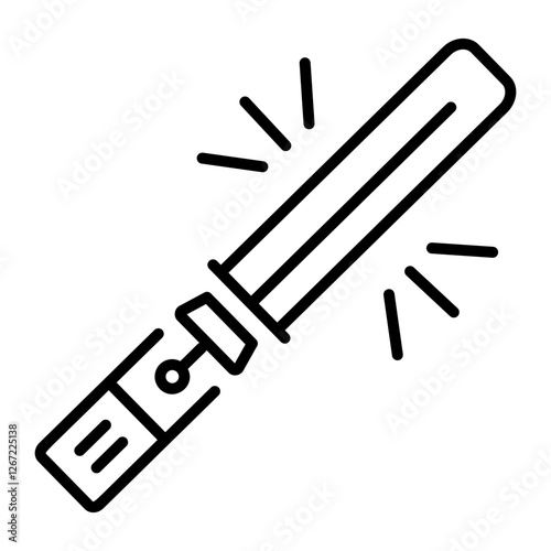 Lightsaber icon in linear style 