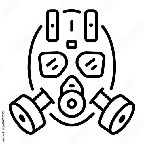 A line style icon of gas mask 