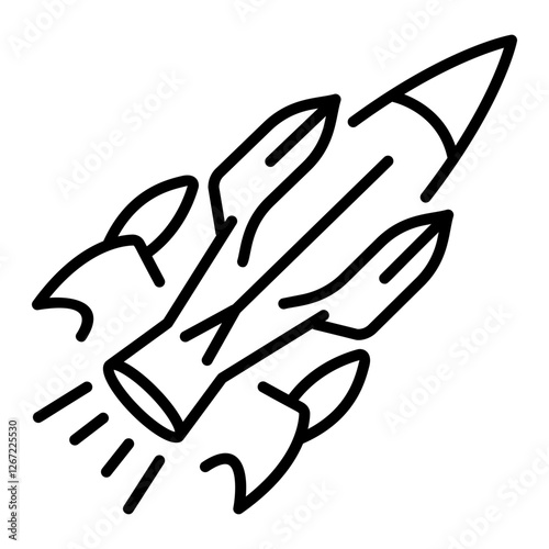 Spacecraft icon in linear style 