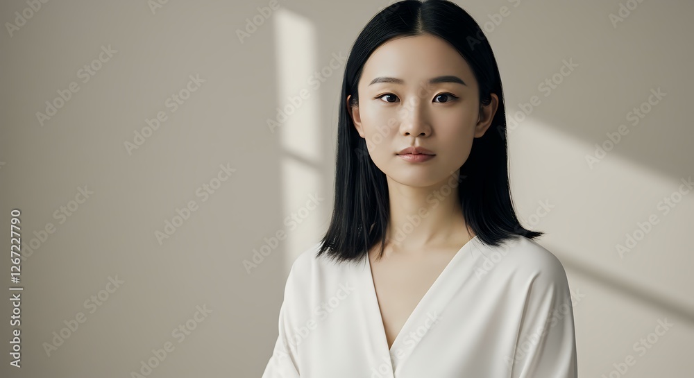 Silent Serenity: A Portrait of a Calm Asian Woman