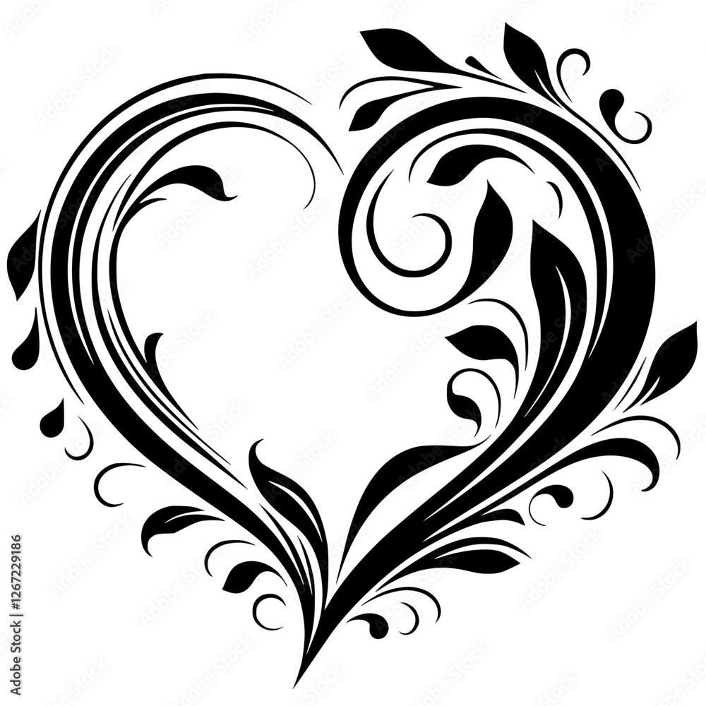 Fototapeta premium Love ornament silhouette
