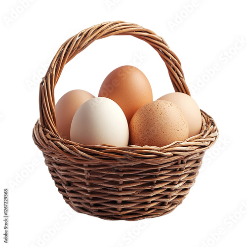 Wallpaper Mural Eggs in basket Isolated on transparent background. Torontodigital.ca