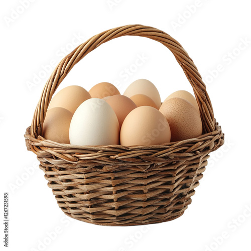 Wallpaper Mural Eggs in basket Isolated on transparent background. Torontodigital.ca