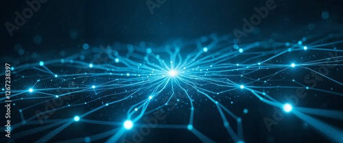 Cosmic Digital Network: Interconnected Galaxy of Blue Lights