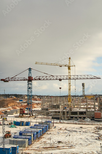 Construction Site with Cranes