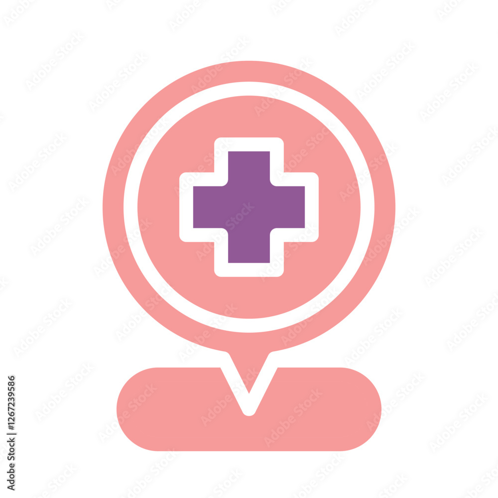 Medical Pin Symbol for Healthcare Locator App Medical Pin Symbol for Healthcare Locator App