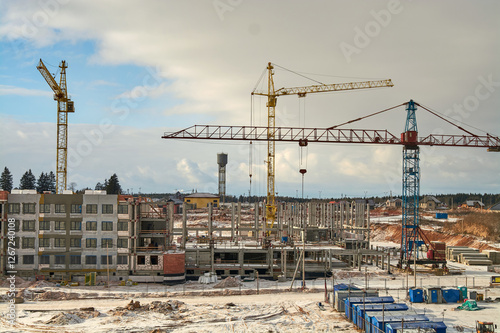 Construction Site with Cranes