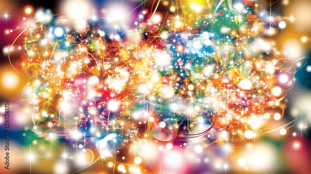 A Burst of Light Abstract Arrangement with Brilliant Bokeh and Sparkling Highlights Celebration