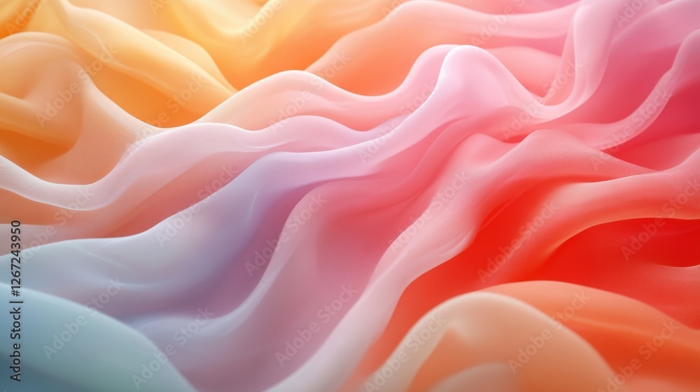 Abstract flowing fabric waves in warm pastel colors gradient Abstract flowing fabric waves in warm pastel colors gradient