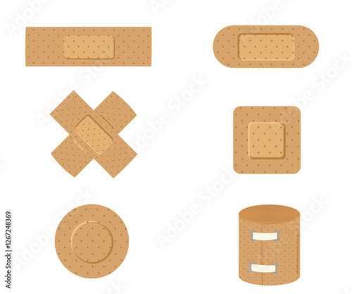 Set of Adhesive bandage stock illustration