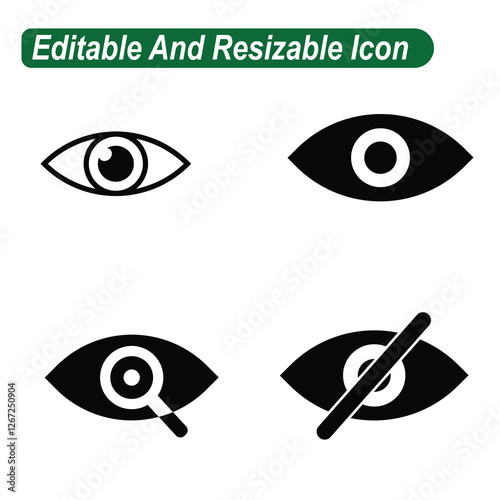 Visibility icon, open eye, visibility off icon, visibility icon vector.