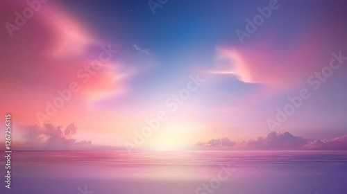 Breathtaking sunset spectacle pink and orange hues paint the sky with majestic clouds