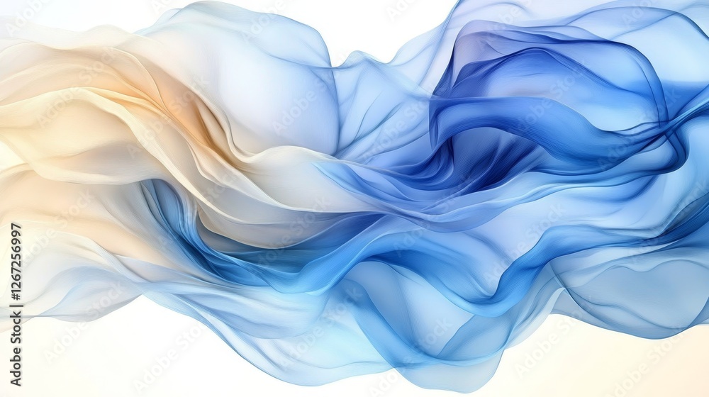 Abstract Flowing Blue and Gold Forms, Smooth Vector Art with Soft Highlights and Shadows Abstract Flowing Blue and Gold Forms, Smooth Vector Art with Soft Highlights and Shadows