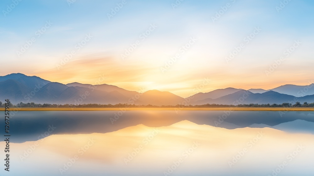 Fototapeta premium Breathtaking panorama majestic mountain range reaching for the sky