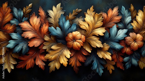 autumn leaves and flowers
