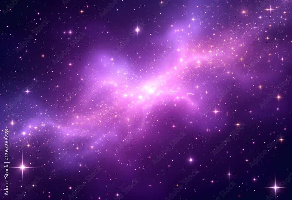 Fototapeta premium Beautiful Cosmic Galaxy with Purple Nebula and Stars in Outer Space