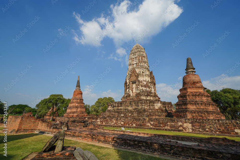 The current condition of Wat Ratchaburana, Ayutthaya Province, Thailand, which was destroyed by the Burmese in 1767. The current condition of Wat Ratchaburana, Ayutthaya Province, Thailand, which was destroyed by the Burmese in 1767.