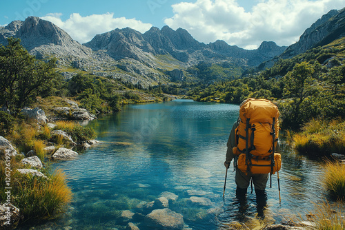 Backpacker's Solitude, Exploring Serene Mountain Lake Wilderness