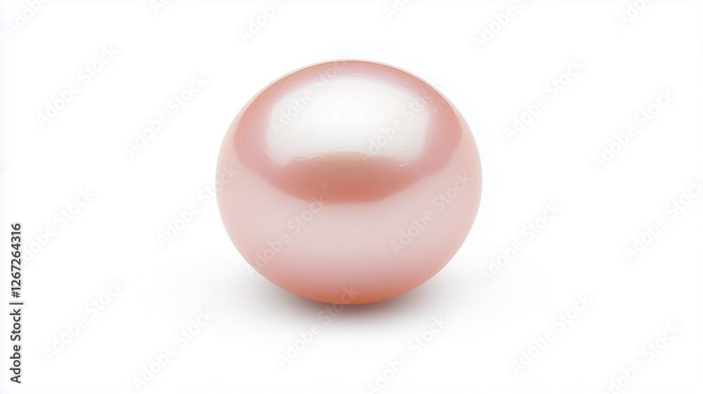Obraz premium Pink Pearl Isolated on White Background
