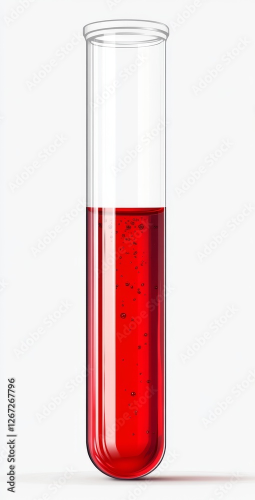 Blood sample in a collection tube on a white background showcasing clinical analysis and medical testing process. Blood sample in a collection tube on a white background showcasing clinical analysis and medical testing process.