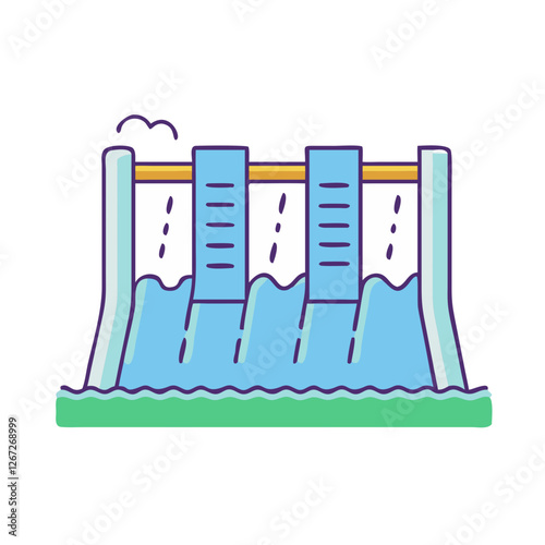 hydroelectric dam icon, hydroelectric dam vector illustration-simple illustration of hydroelectric dam, perfect for hydroelectric dam logos and icons