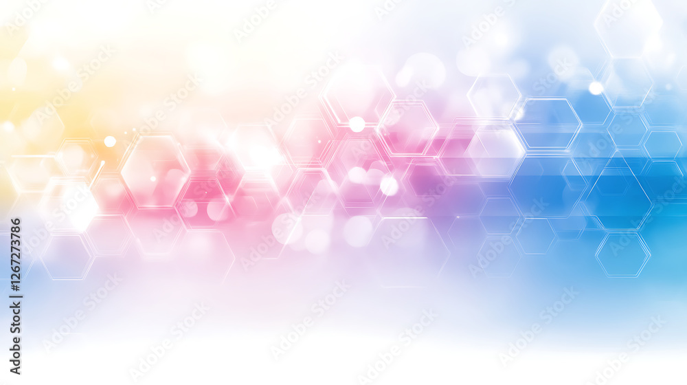 Abstract Geometric Hexagon Pattern Background with Gradient Color Scheme for Modern Presentation Design