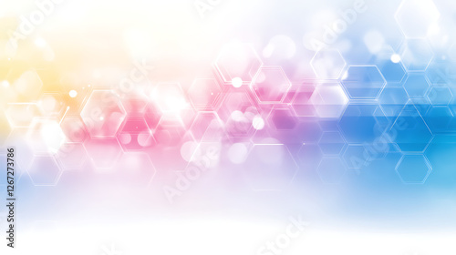 Obraz na płótnie Abstract Geometric Hexagon Pattern Background with Gradient Color Scheme for Modern Presentation Design w salonie