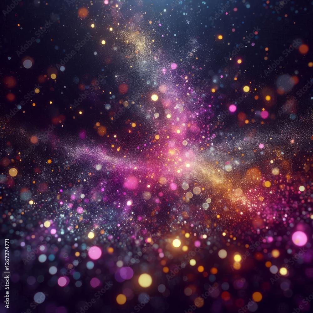 Fototapeta premium The image presents a captivating creative background that evokes the feeling of a starry and glittering night sky. 
