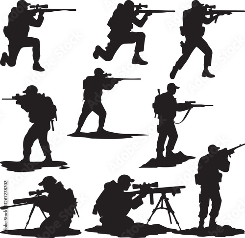 silhouettes of soldiers