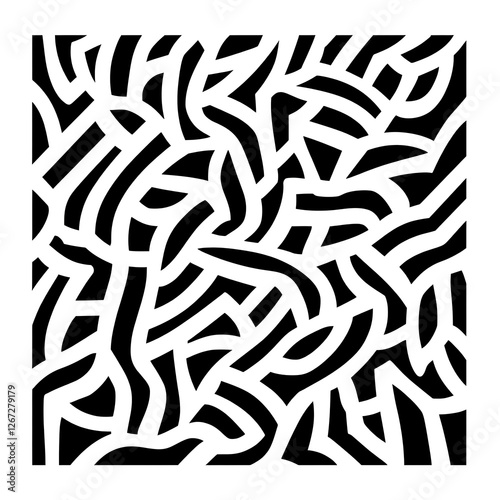 Abstract Interwoven Line Art Pattern in Black and White Creating a Dynamic and Modern Design Artwork