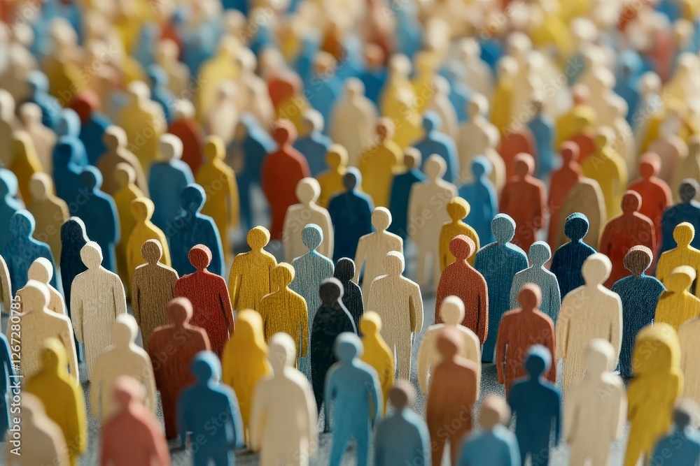 Obraz premium Colorful Crowd of Diverse Figures