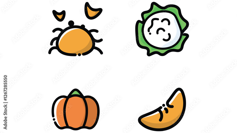 Fototapeta premium Abstract food icon set vector