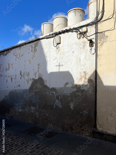 Cross shadow in the Old town of Las Palmas