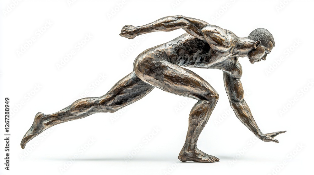 Dynamic Sculptural Representation of a Male Sprinter in Motion Dynamic Sculptural Representation of a Male Sprinter in Motion