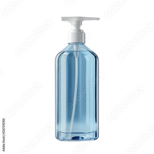 Realistic Hand Sanitizer Bottle on Transparent Background. Cleaner for virus.