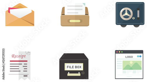 Abstract icon set vector illustration