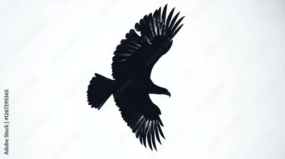 Fototapeta premium Eagle soaring, sky, freedom, wildlife, nature, background, graphic design