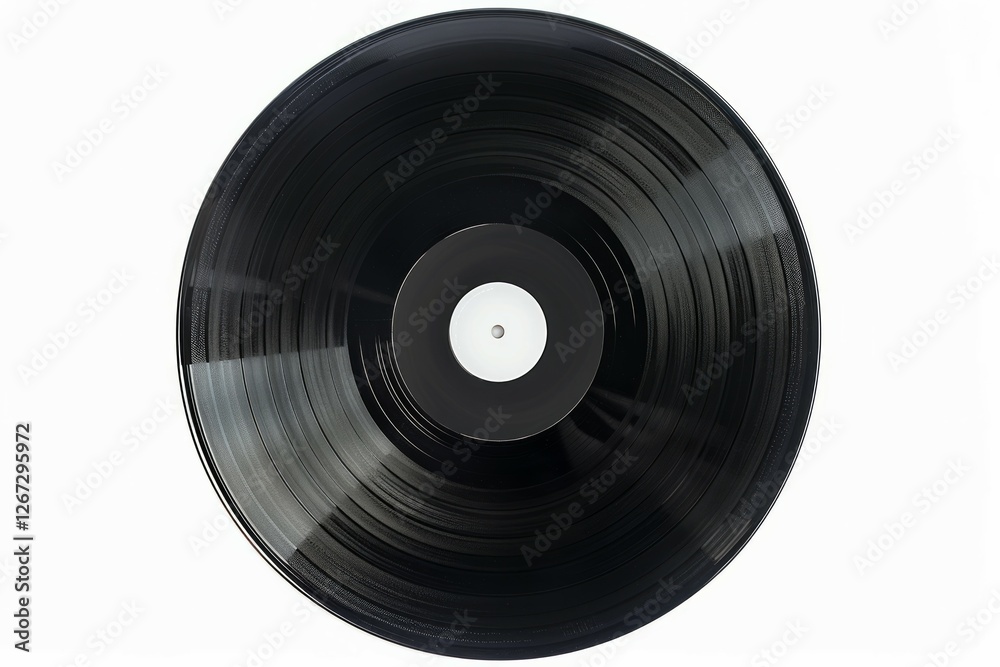 Black vinyl record on solid white background. Neural network AI generated Black vinyl record on solid white background. Neural network AI generated