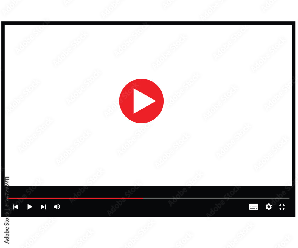 Vector Video Playback Screen Frame Material stock illustration