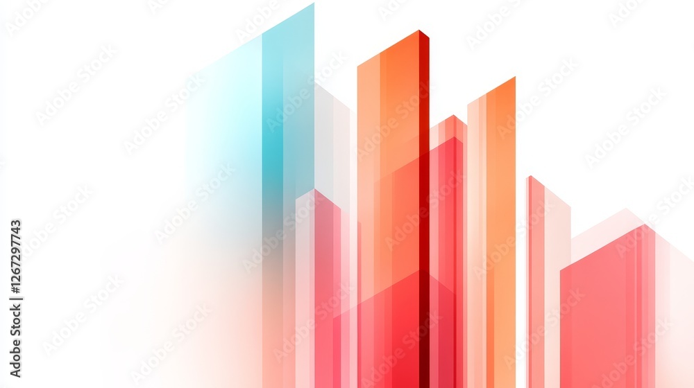 Abstract geometric shapes in vibrant color creating a modern art design with depth