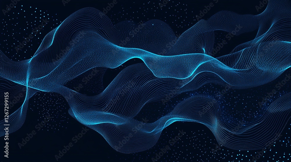 Fototapeta premium Blue abstract lines coming together and defining the direction, technology background.