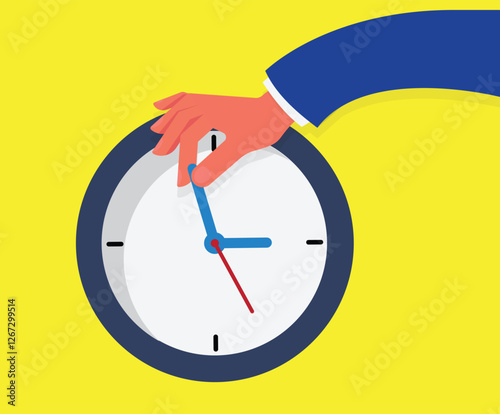 Stop the clock by hand stock illustration