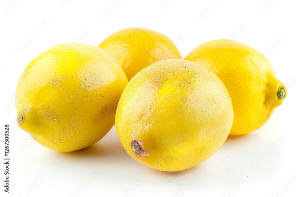Fresh lemons on white background. Neural network AI generated Fresh lemons on white background. Neural network AI generated