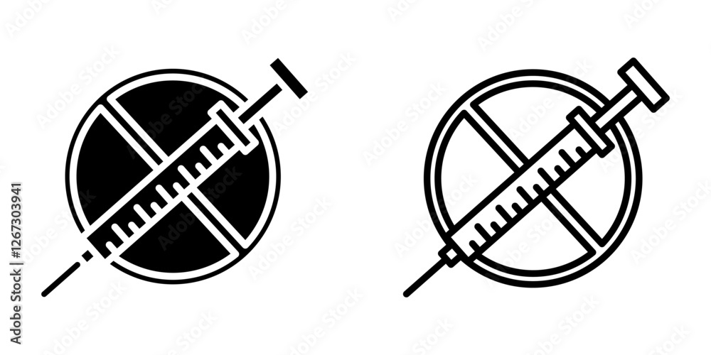 No vaccine icon on white background No vaccine icon on white background