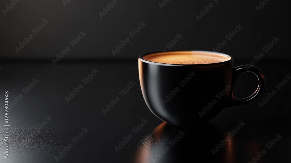 Single Coffee Cup On Dark Background Single Coffee Cup On Dark Background