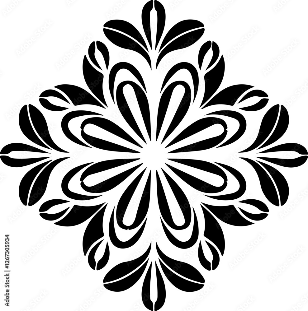Obraz premium Mandala Stencil Vector Illustration Art Designs Free Mandala Stencil Vector Art for Creative Projects Intricate Mandala Stencil Vector Illustrations