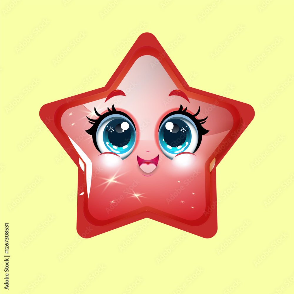 Happy and Colorful Cartoon Star Characters Happy and Colorful Cartoon Star Characters