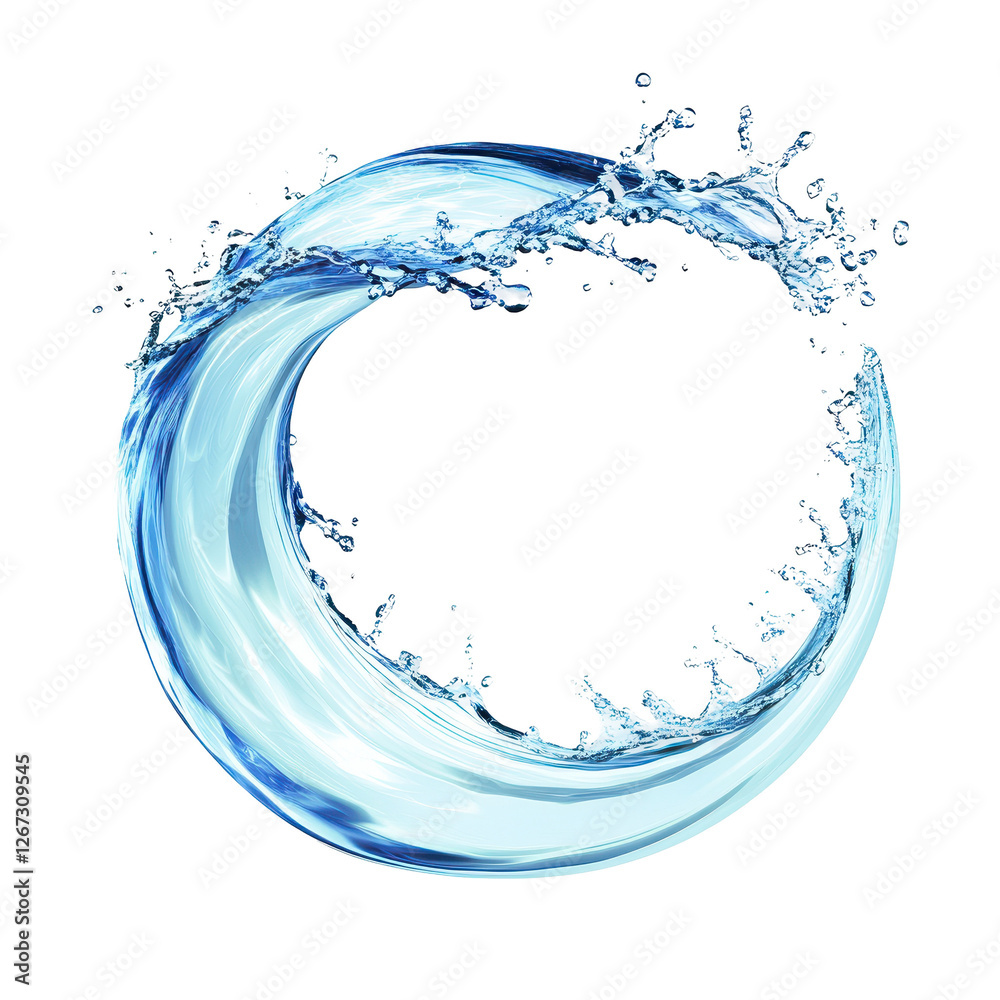 Fototapeta premium A vibrant splash of water, capturing the essence of movement and fluidity. transparent background