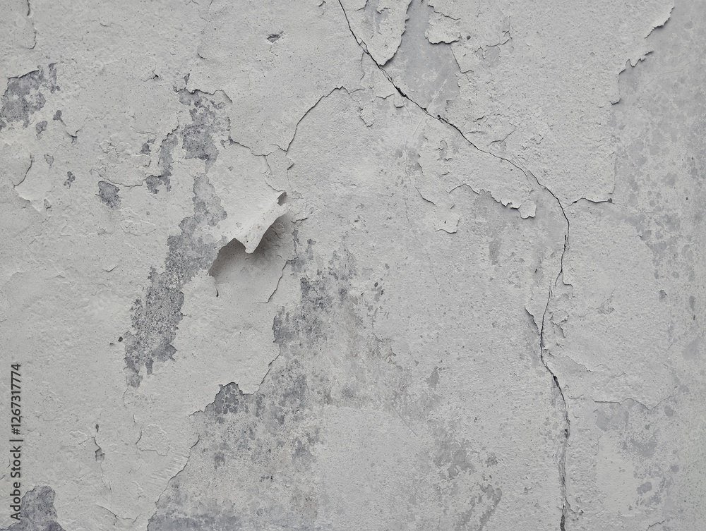 Obraz premium Abstrack grunge old white concrete wall with peeling paint texture. Architecture ideas 