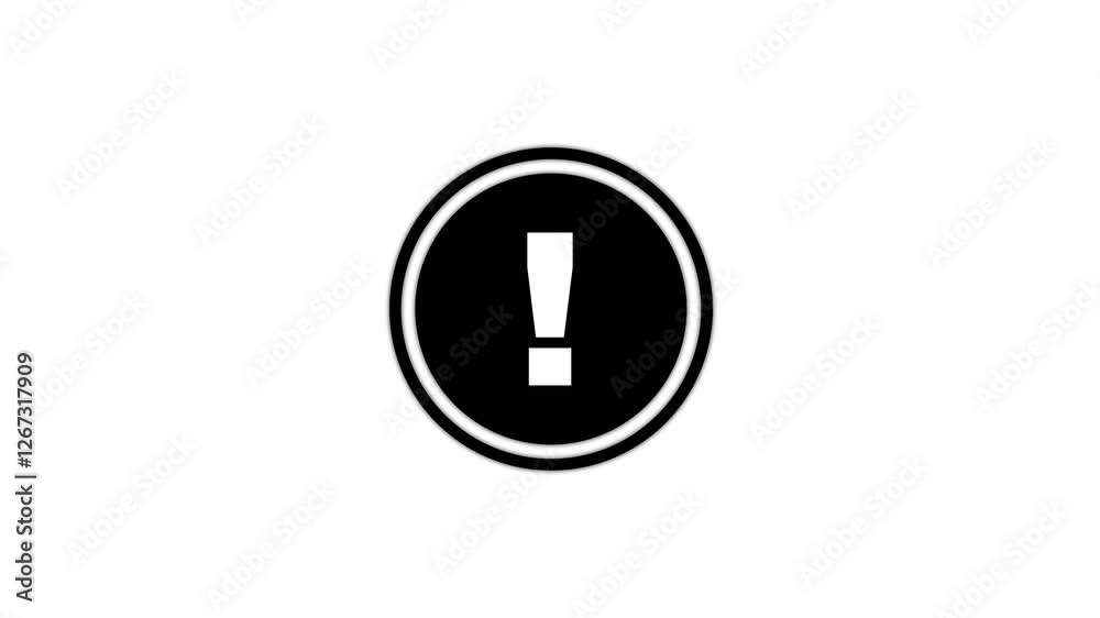 exclamation mark button on black background. Attention exclamation warning symbol icon animation. Glowing neon exclamation mark, looped color blink animation. Caution signal, alert, urgent attention. exclamation mark button on black background. Attention exclamation warning symbol icon animation. Glowing neon exclamation mark, looped color blink animation. Caution signal, alert, urgent attention.
